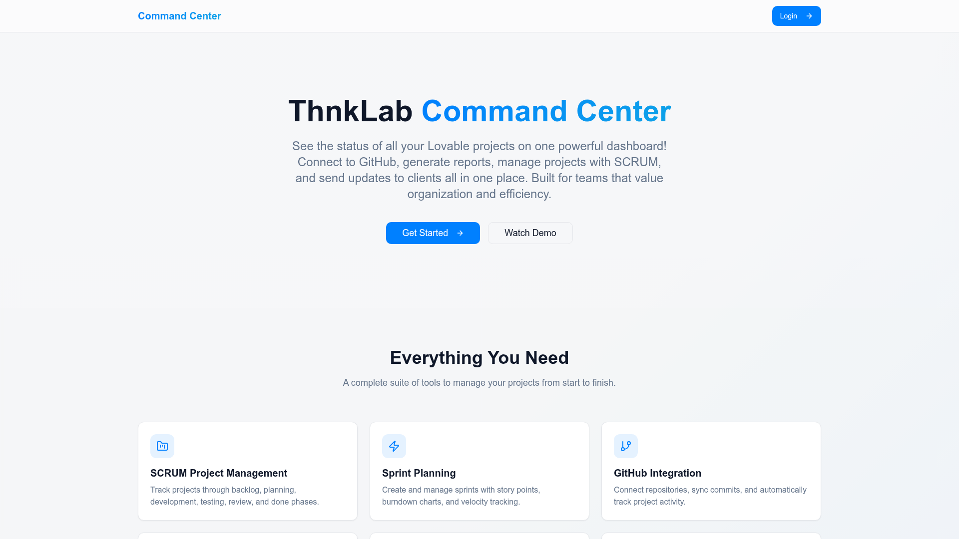 Project Command Center - Personal Project Management Platform